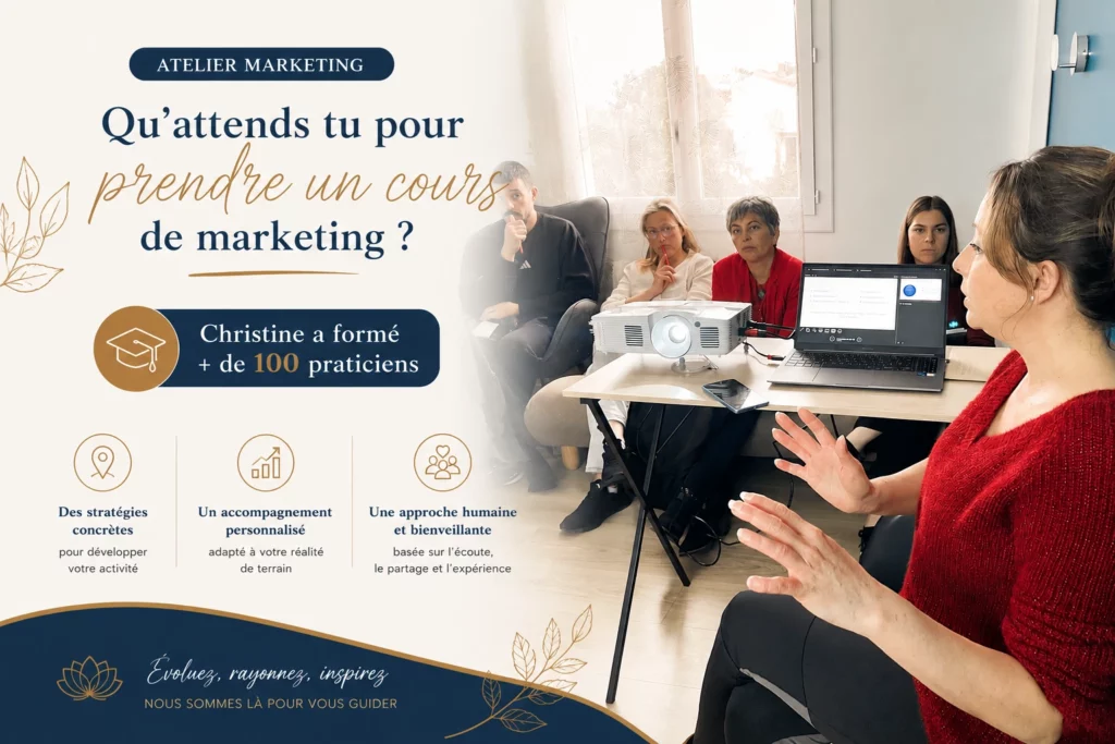 christine donne un cours de marketing